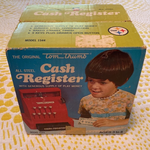 Vintage The Original Tom Thumb All Steel Cash Register in original box - Picture 7 of 12